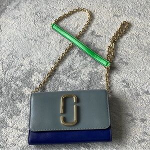 Marc Jacobs Two-Tone Green Accent Chain Crossbody Bag